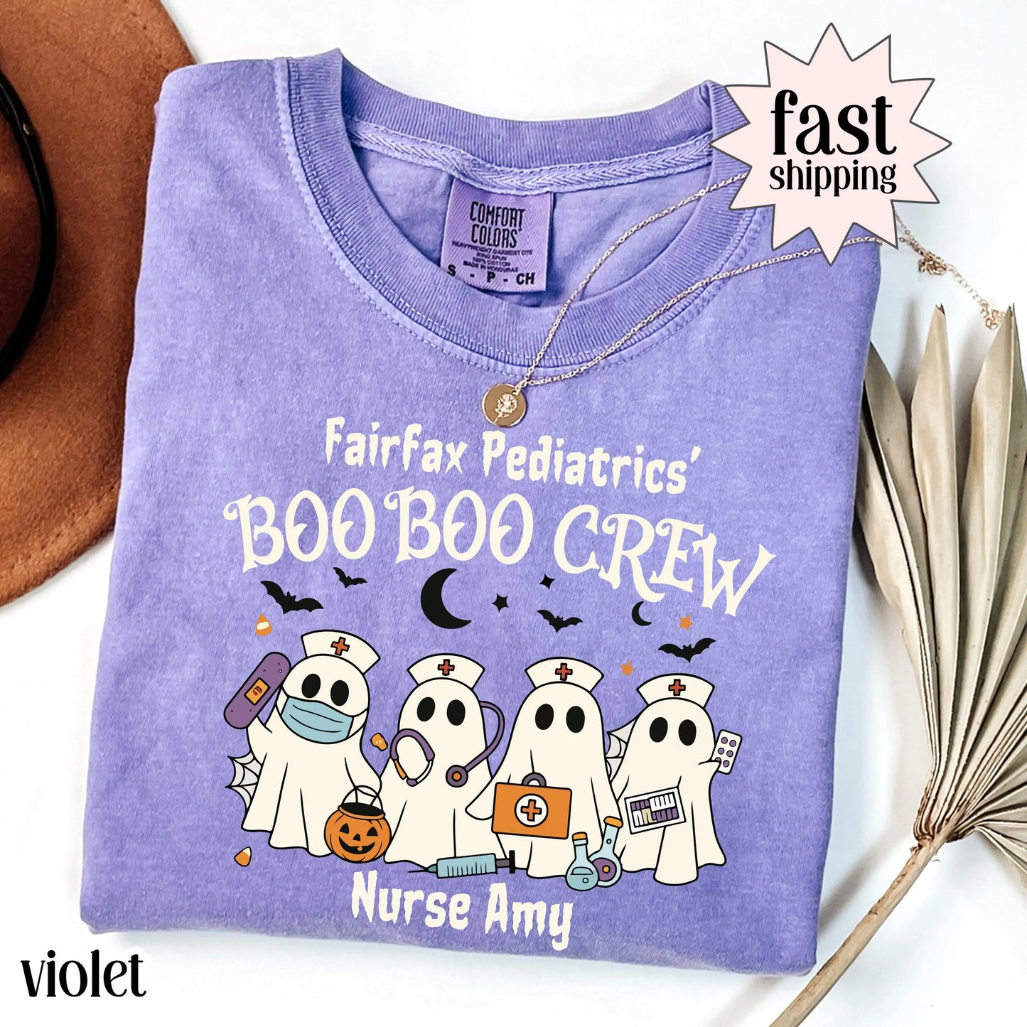 Boo Boo Ghost Halloween Nurse Comfort Colors Tee
