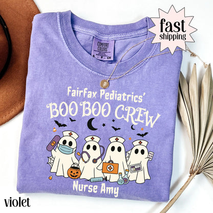 Boo Boo Ghost Halloween Nurse Comfort Colors Tee