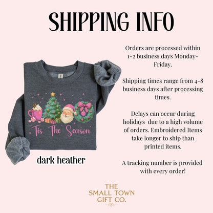 Tis The Season Pink Santa & Hot Cocoa Sweatshirt