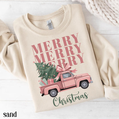Pink Bow Farm Fresh Christmas Truck Sweatshirt