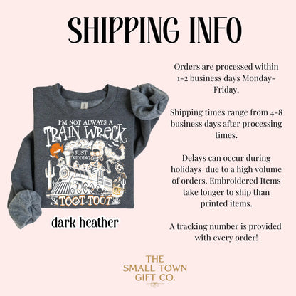 Funny Train Wreck Skeleton Gildan Sweatshirt