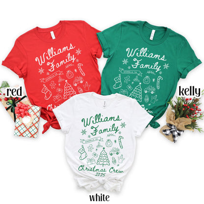 Custom Family Holiday Doodle Christmas Shirt