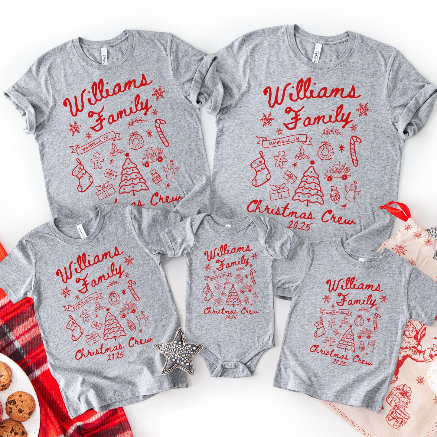Custom Family Holiday Doodle Christmas Shirt