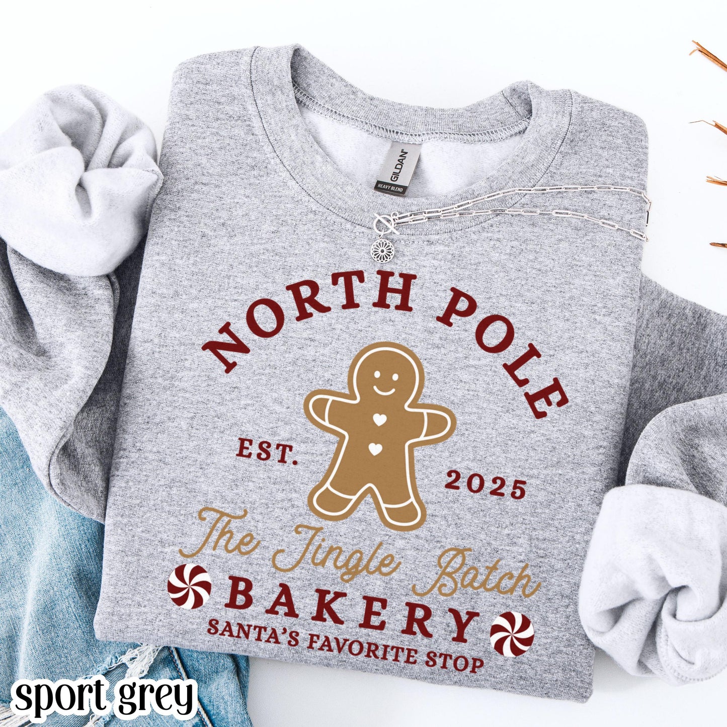 North Pole Gingerbread & Santa Christmas Sweatshirt