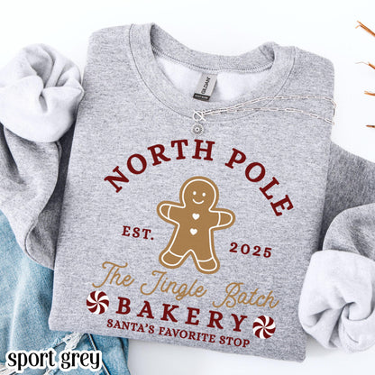 North Pole Gingerbread & Santa Christmas Sweatshirt