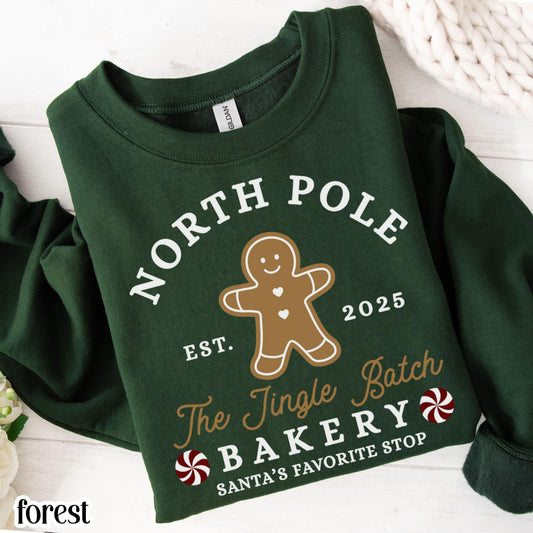 North Pole Gingerbread & Santa Christmas Sweatshirt