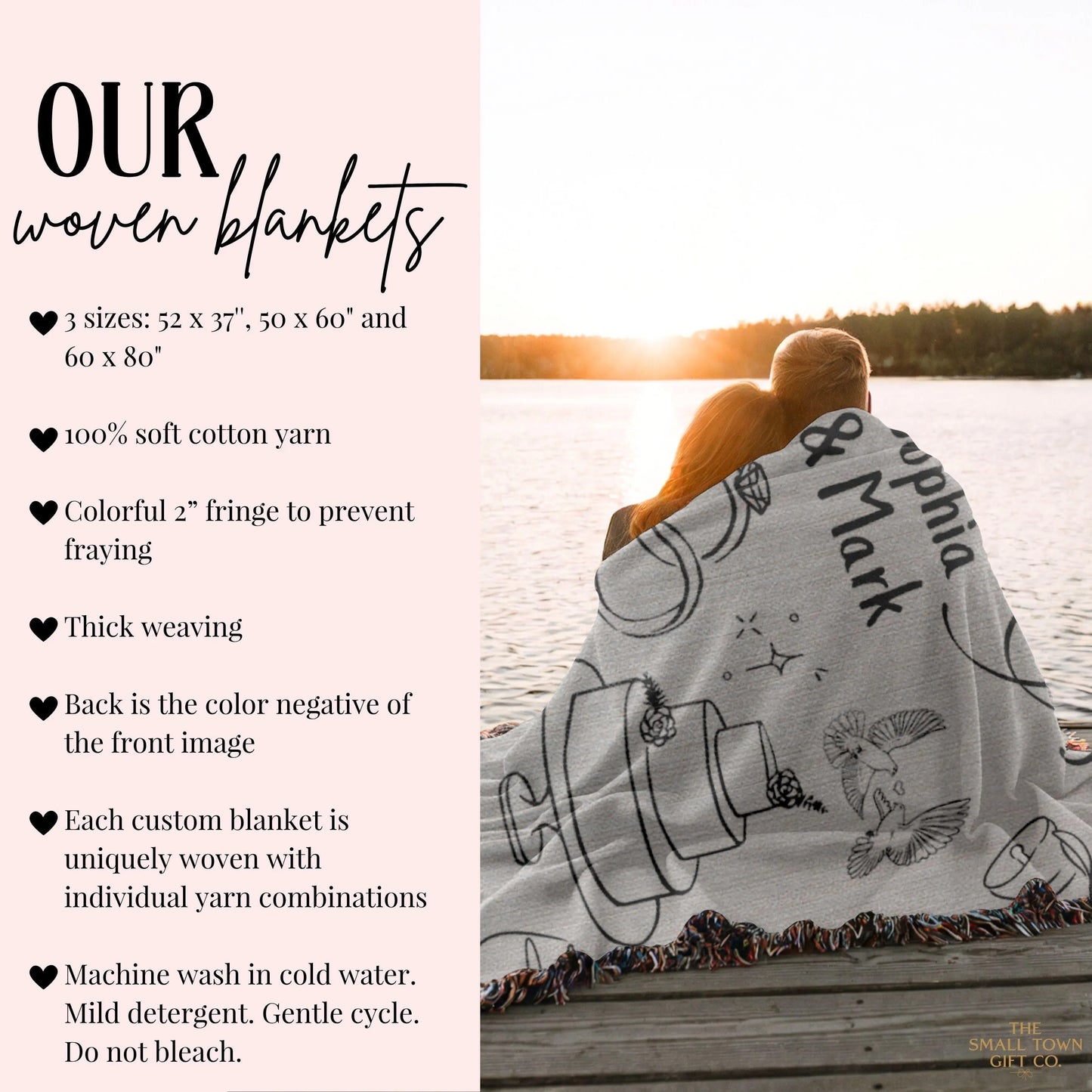 Wedding Woven Throw Blanket Personalized Napa Location Going To Chapel Custom Blanket Woven Tapestry Custom Bride Bridal Shower Blanket