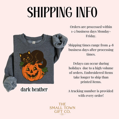 Vintage Black Cat Pumpkin Gildan Sweatshirt