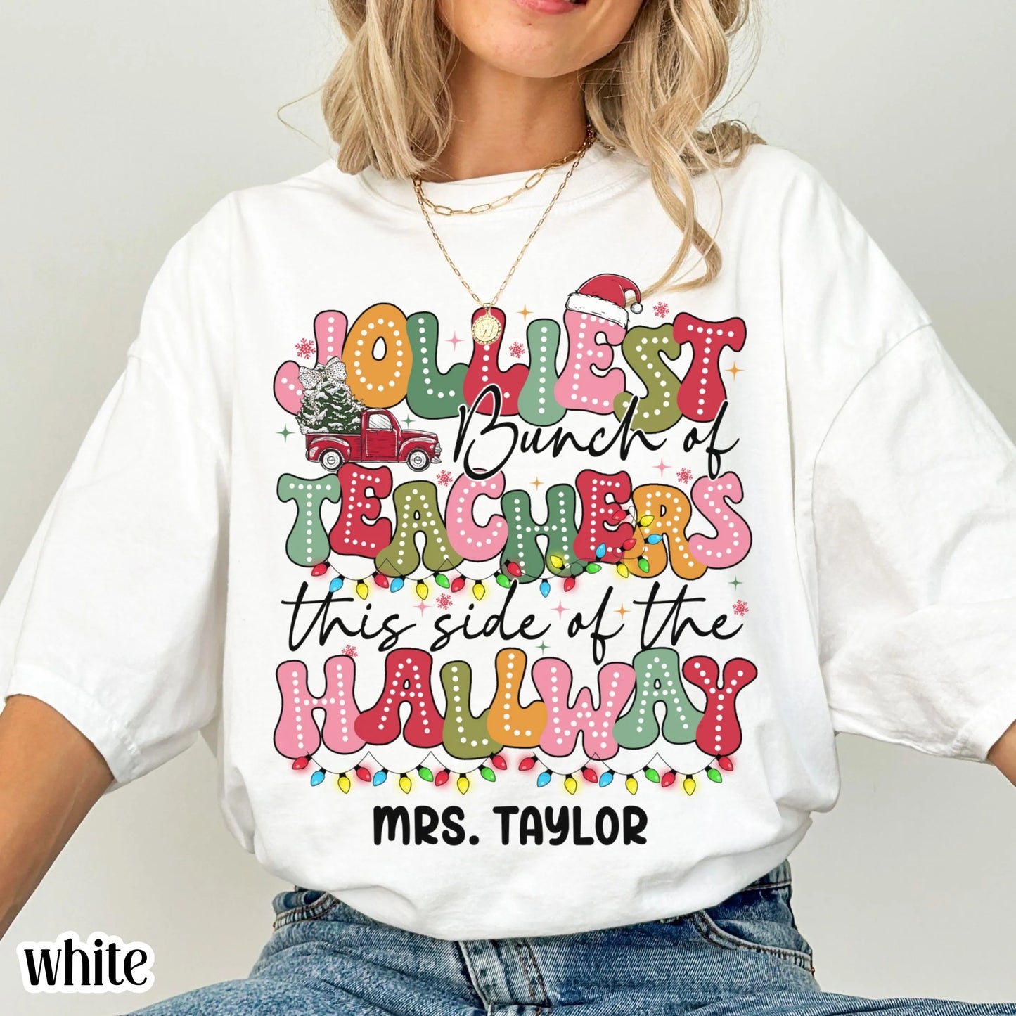 Christmas Teacher Group Shirt Comfort Colors Vacation Jolliest Bunch Of Teachers Preschool Tshirt Matching Kindergarten Holiday Crew Tee