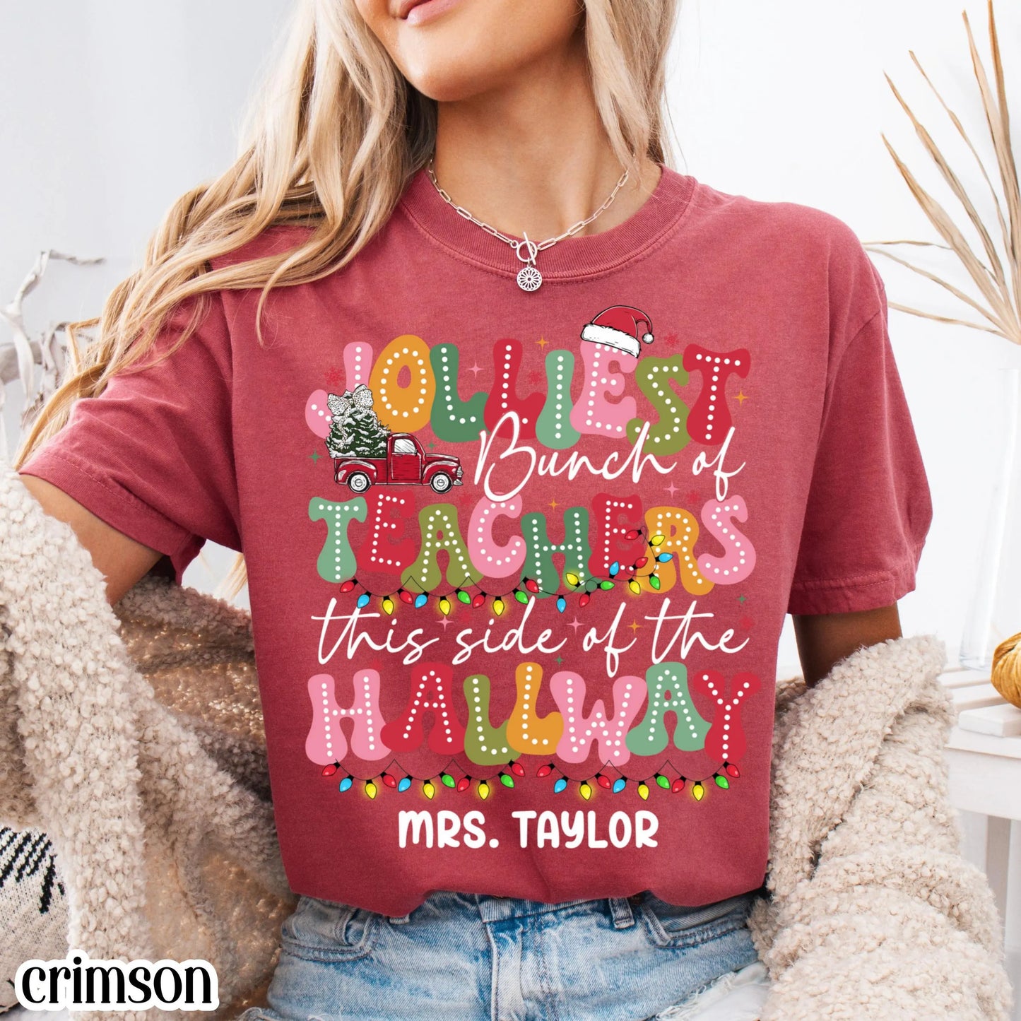 Christmas Teacher Group Shirt Comfort Colors Vacation Jolliest Bunch Of Teachers Preschool Tshirt Matching Kindergarten Holiday Crew Tee