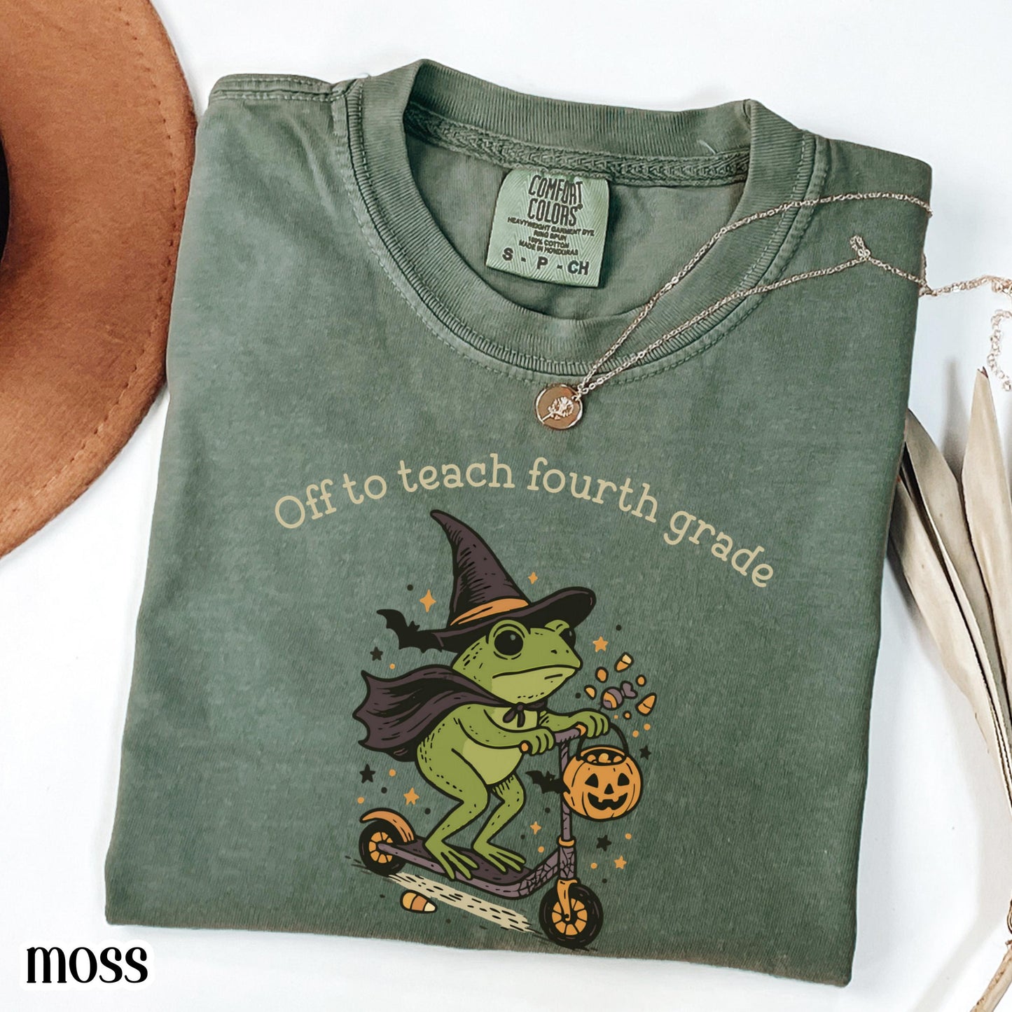 Halloween Fourth Grade Comfort Colors Teacher Shirt Fourth Grade Tshirt 4th Grade Teacher Off To Teach Frog Spooky Season Funny Tee