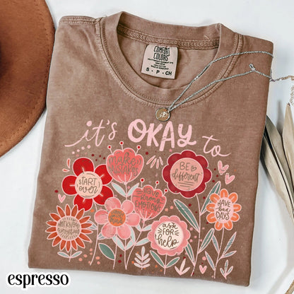 Comfort Colors Teacher Shirt Special Education Floral Shirt Mental Health Diversity Shirt Cute Motivational Therapist Positivity Shirt Gift