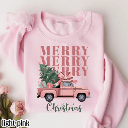 Pink Bow Farm Fresh Christmas Truck Sweatshirt
