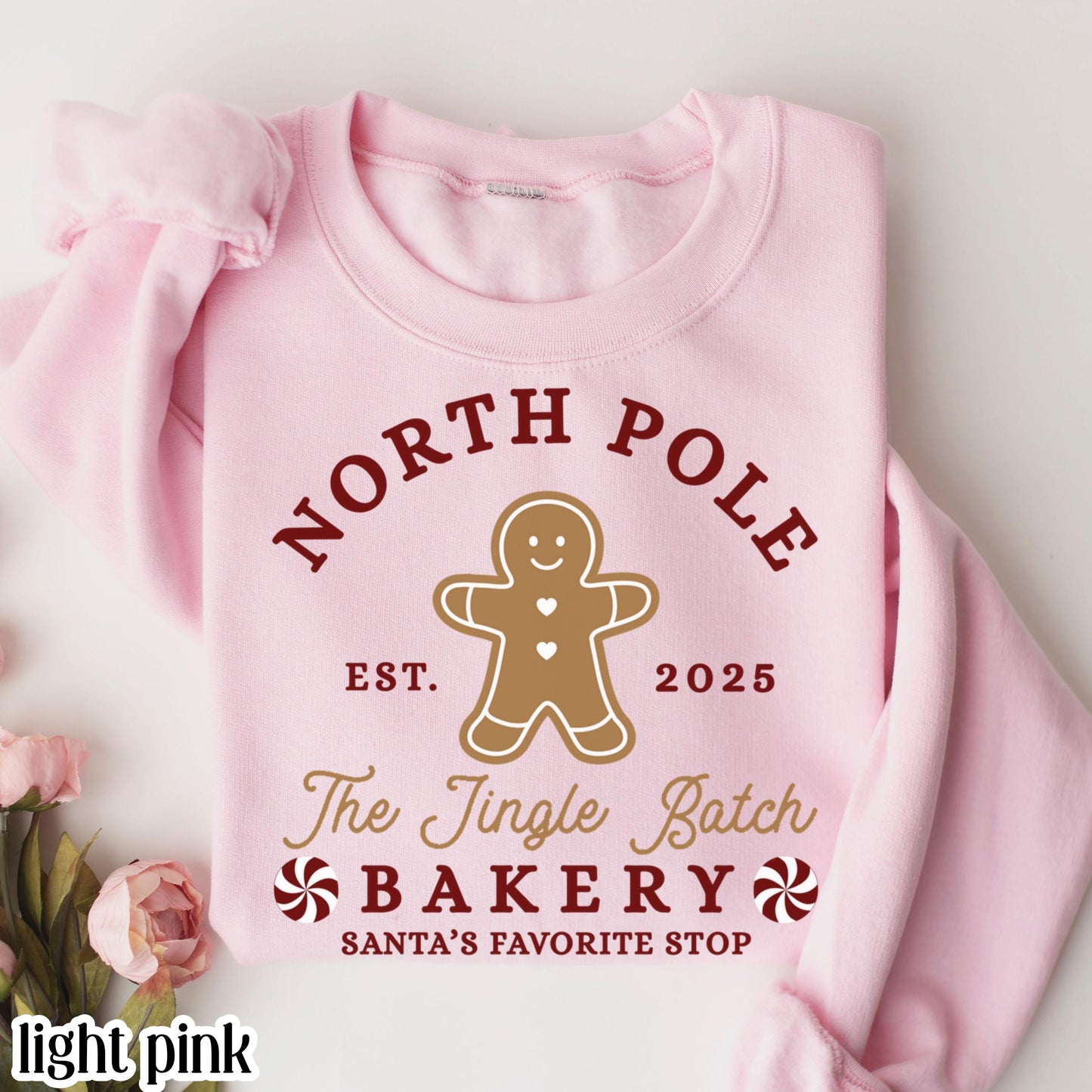 North Pole Gingerbread & Santa Christmas Sweatshirt