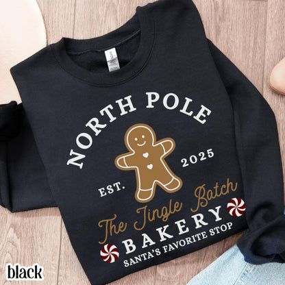 North Pole Gingerbread & Santa Christmas Sweatshirt