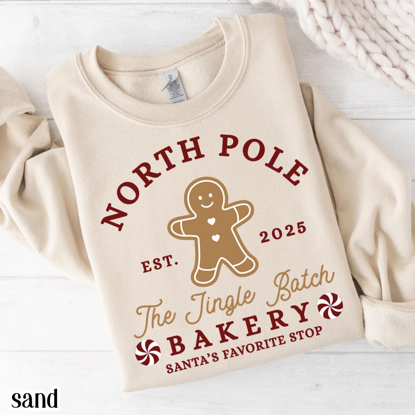 North Pole Gingerbread & Santa Christmas Sweatshirt