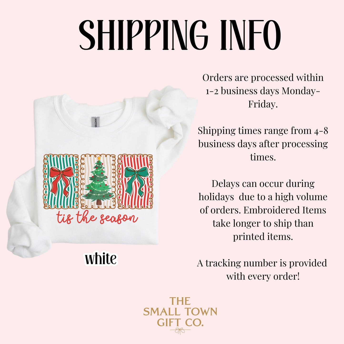 Tis The Season Bow & Stripe Christmas Sweatshirt