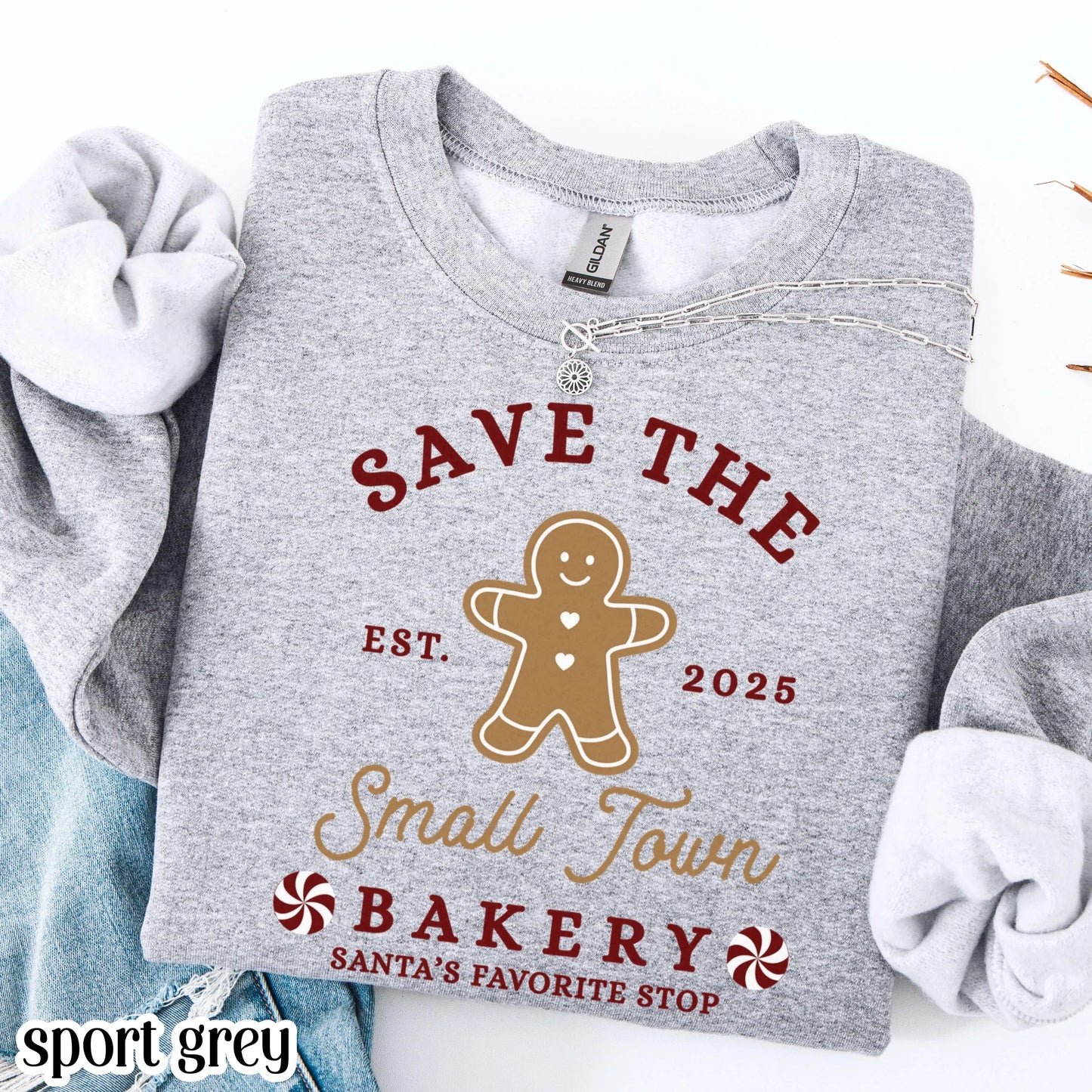 Save The Small Town Bakery Gingerbread Christmas Sweatshirt