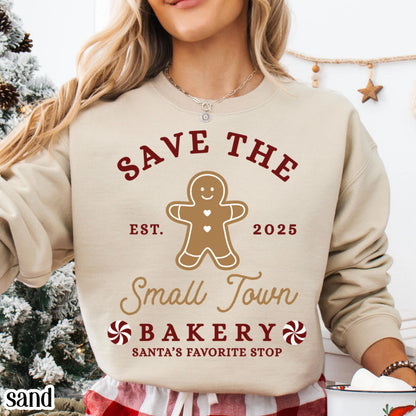 Save The Small Town Bakery Gingerbread Christmas Sweatshirt