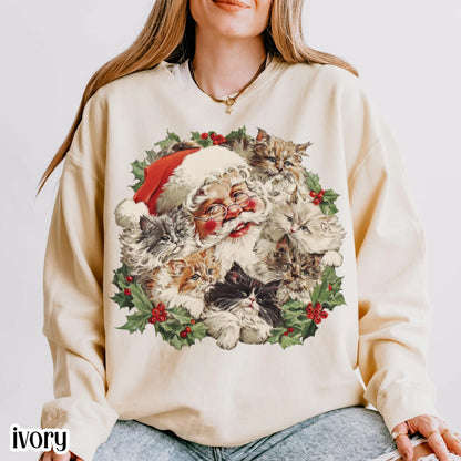 Santa Claus Kittens Comfort Colors Sweatshirt
