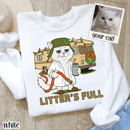Funny Cat Christmas Vacation "Shitters Full" Sweatshirt