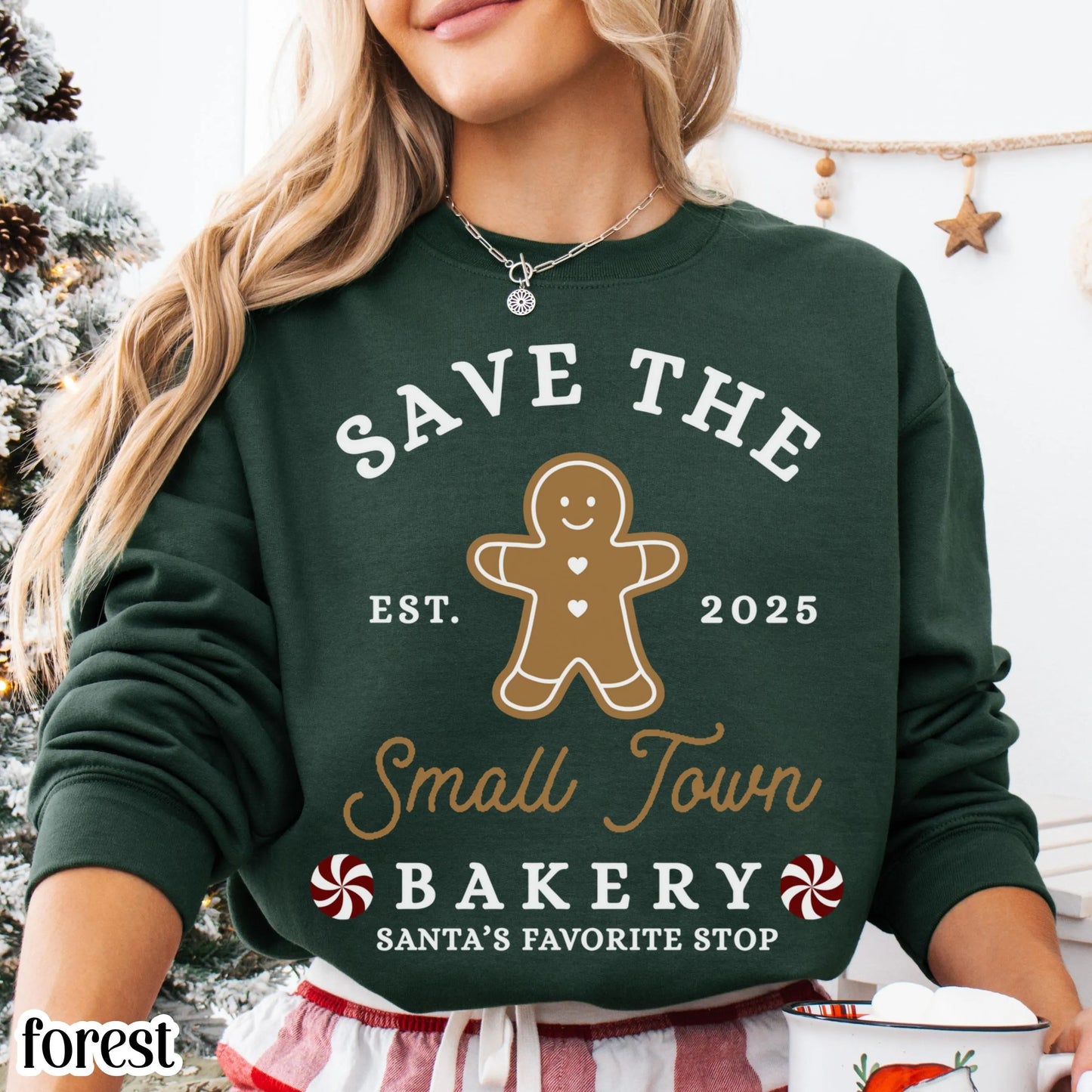 Save The Small Town Bakery Gingerbread Christmas Sweatshirt