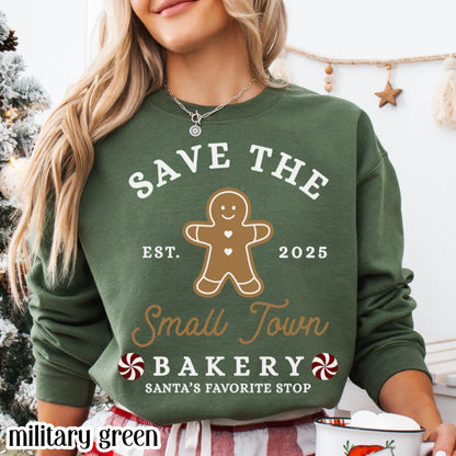 Save The Small Town Bakery Gingerbread Christmas Sweatshirt