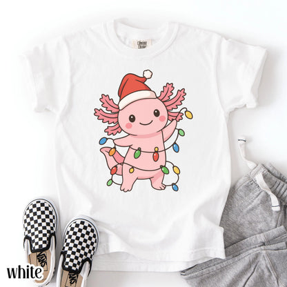Christmas Axolotl Youth Comfort Colors Tee