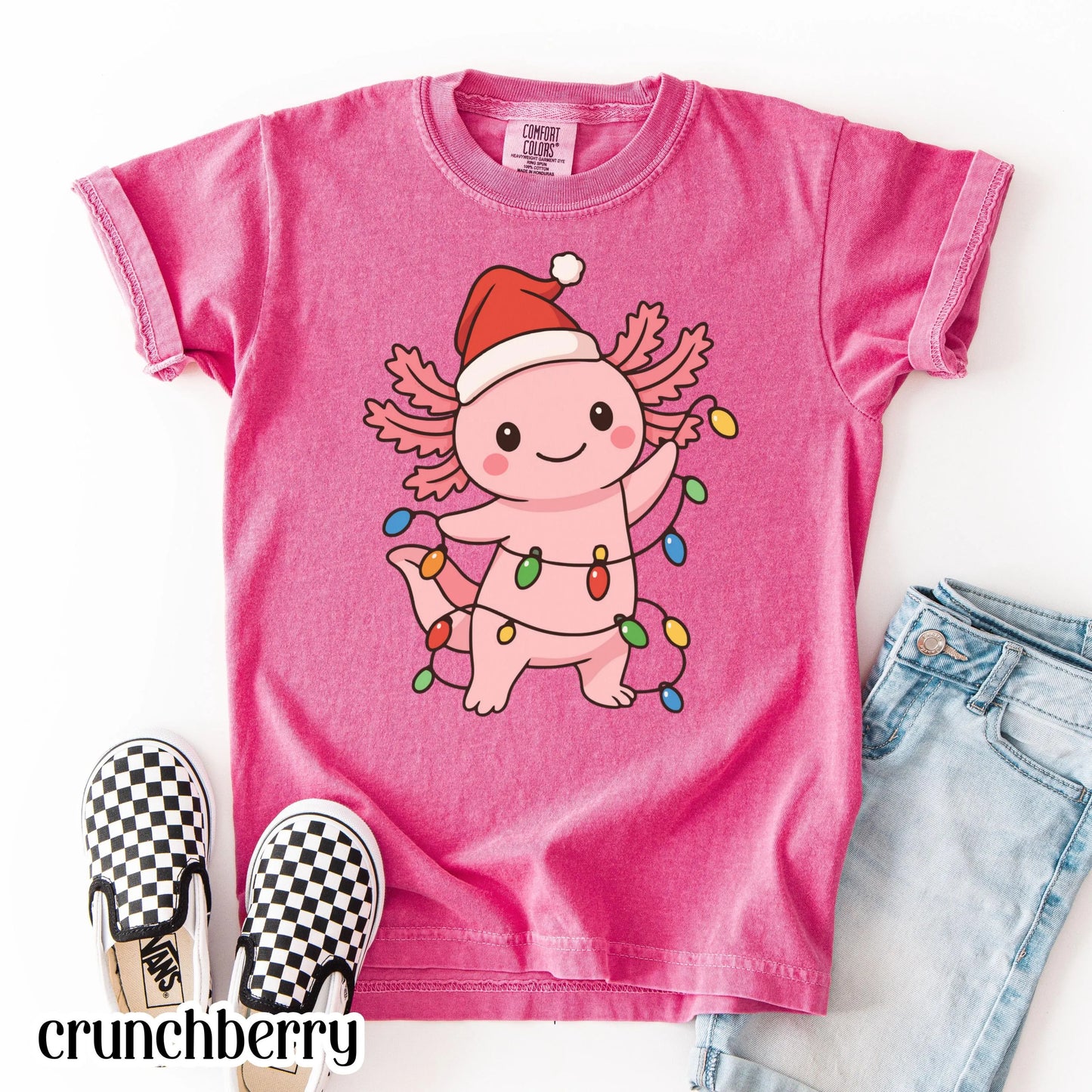 Christmas Axolotl Youth Comfort Colors Tee