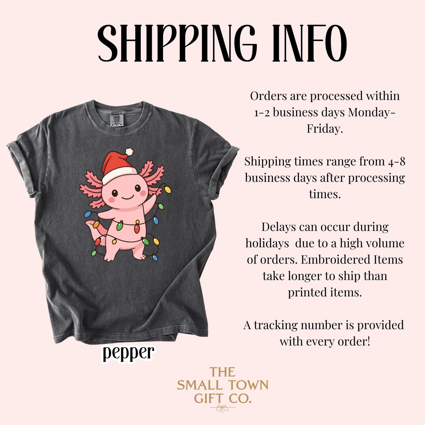 Christmas Axolotl Youth Comfort Colors Tee