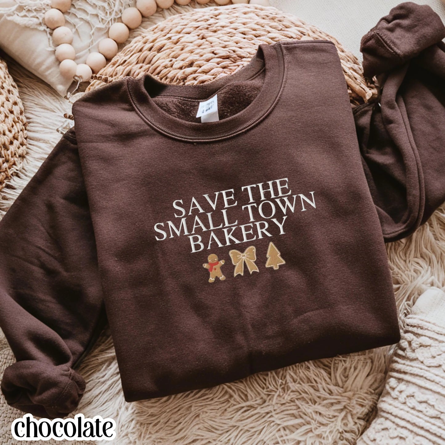 Embroidered Save The Small Town Bakery Sweatshirt