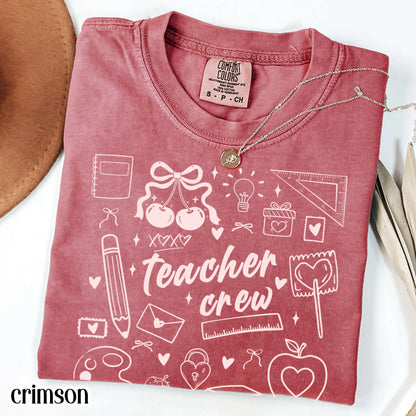 Teacher Valentines Day Comfort Colors Shirt Kindergarten Teacher Crew Vday Tshirt Love Day Tshirt Back to School Shirt Teacher Appreciation