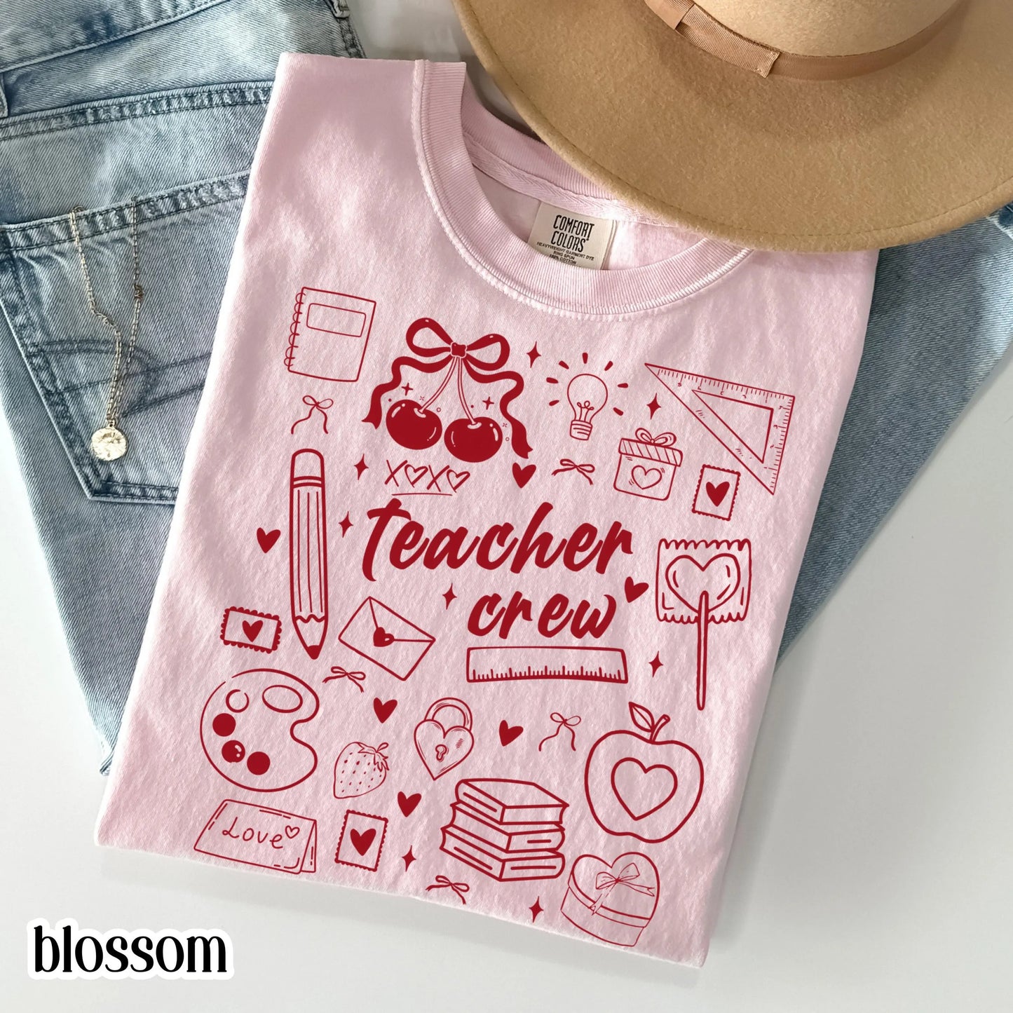 Teacher Valentines Day Comfort Colors Shirt Kindergarten Teacher Crew Vday Tshirt Love Day Tshirt Back to School Shirt Teacher Appreciation