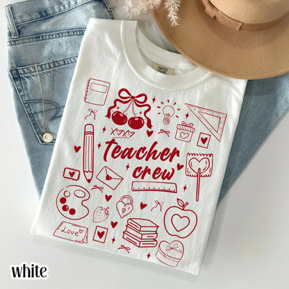 Teacher Valentines Day Comfort Colors Shirt Kindergarten Teacher Crew Vday Tshirt Love Day Tshirt Back to School Shirt Teacher Appreciation