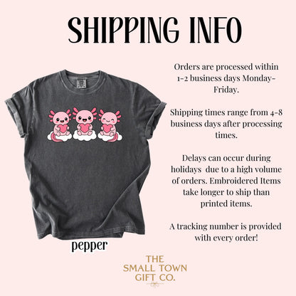 Axolotl Comfort Colors Kids Valentines Day Shirt Names Cute Reptile Heart Shirt Kids Birthday Custom Youth Birthday Shirt Axolotl Lover Gift