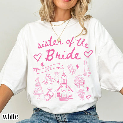 Sister of the Bride Shirt, Sister of Bride Gift, Sister Shirt, Maid Of Honor Shirt, MOH Shirt, MOH Gift, Sister Gift, Bridal Party Shirts
