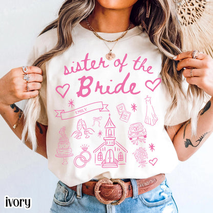 Sister of the Bride Shirt, Sister of Bride Gift, Sister Shirt, Maid Of Honor Shirt, MOH Shirt, MOH Gift, Sister Gift, Bridal Party Shirts