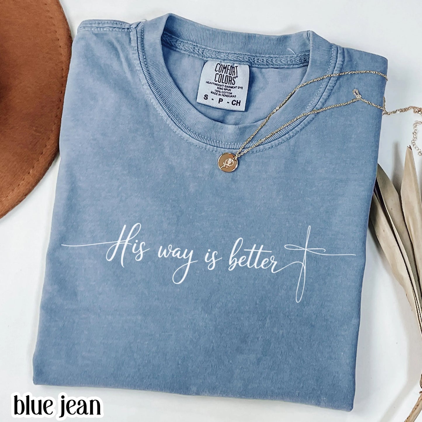 Christian Comfort Colors Shirt Minimalist Line His Way is Better Tshirt Religious Jesus Bible Verse Tee Faith Believer Apparel Church Gift