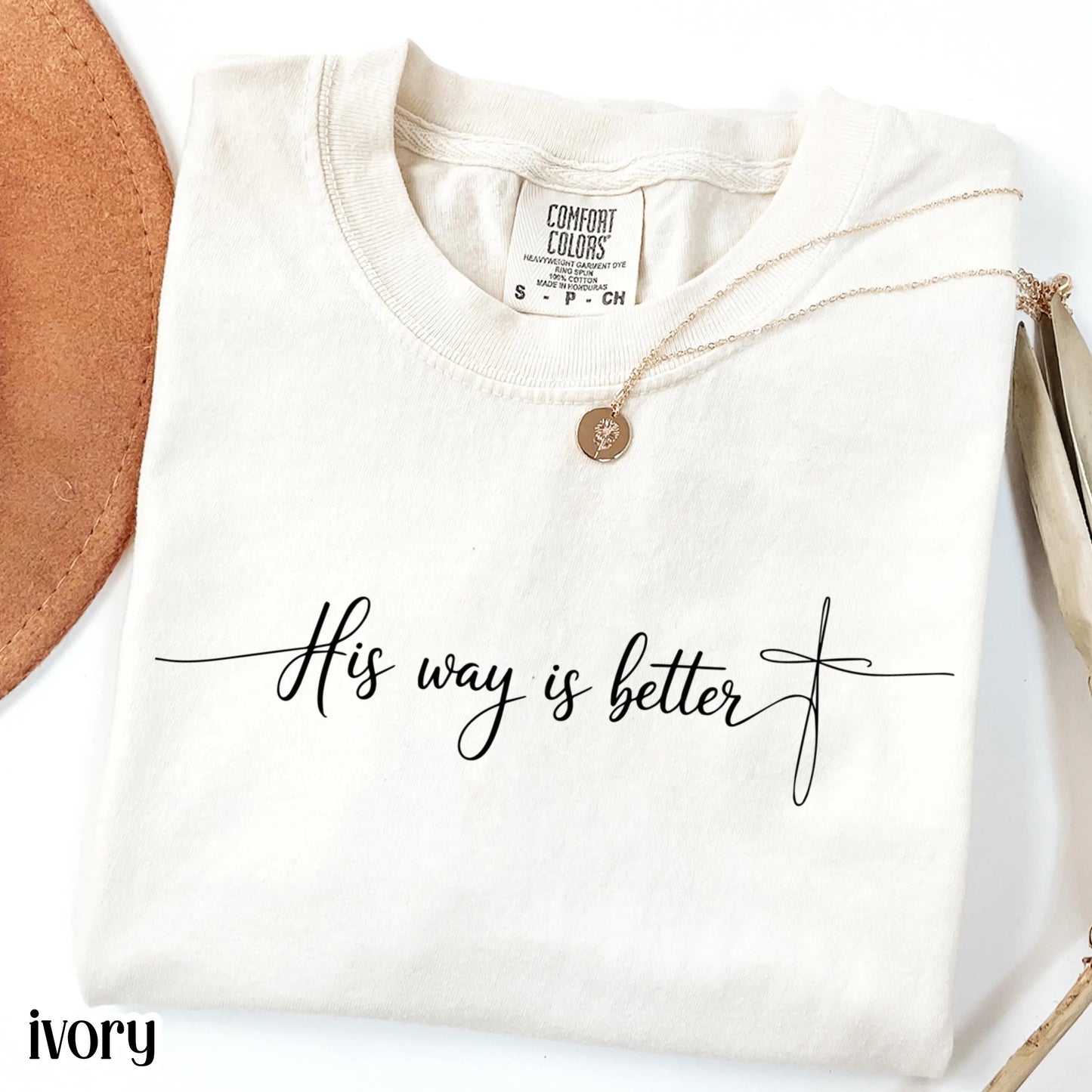 Christian Comfort Colors Shirt Minimalist Line His Way is Better Tshirt Religious Jesus Bible Verse Tee Faith Believer Apparel Church Gift