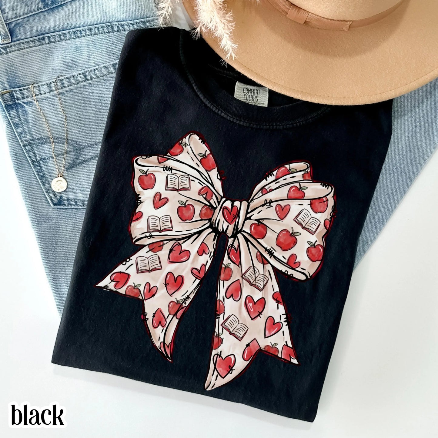 Teacher Valentines Day Comfort Colors Shirt First Grade Teacher T-Shirt Cute Coquette Bow Pink Vday Kindergarten Teach Tee For School Tshirt