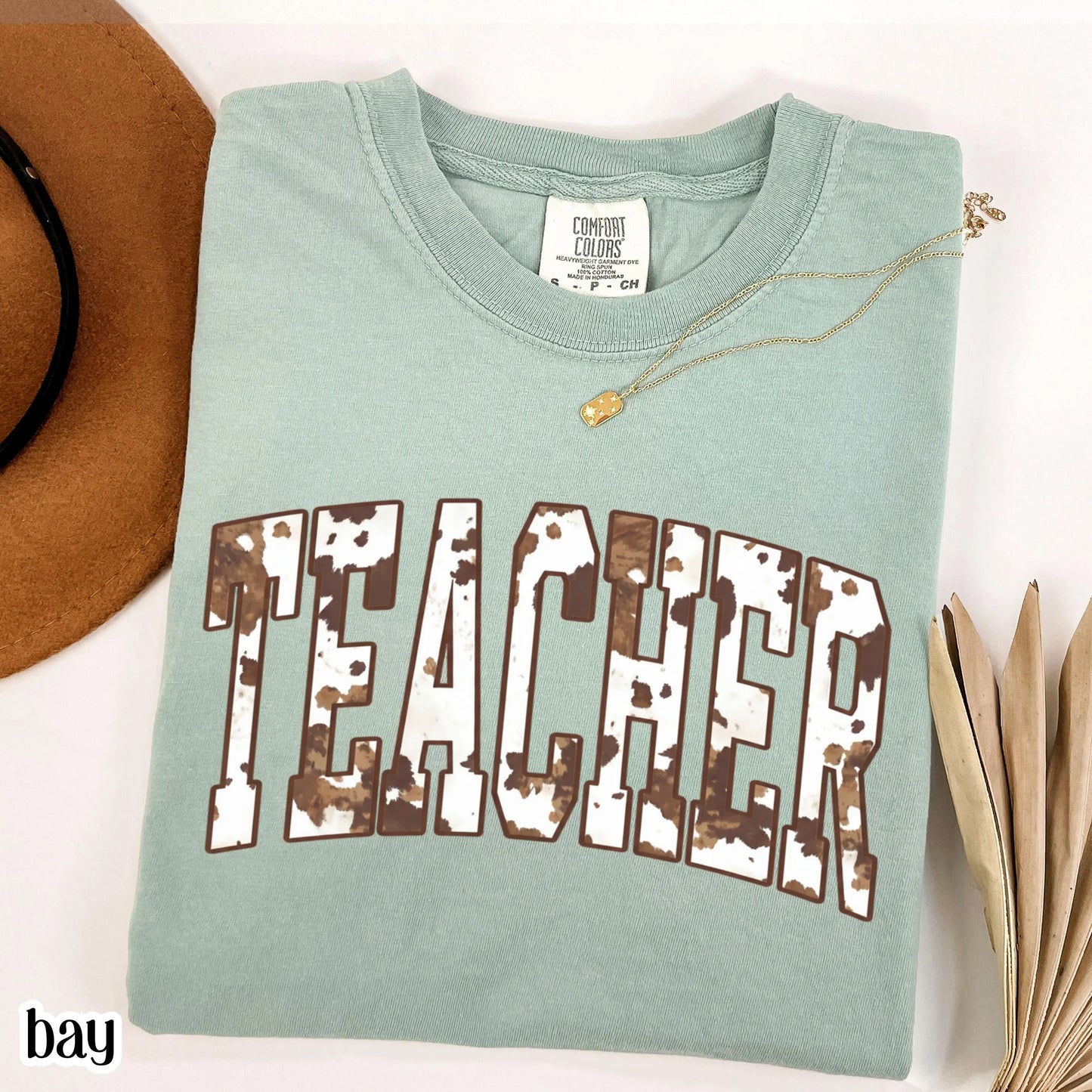 Teacher Comfort Colors Shirt Custom Name Kindergarten Tshirt First Grade Cow Print T-shirt Teacher Appreciation Back To School Tee Educator