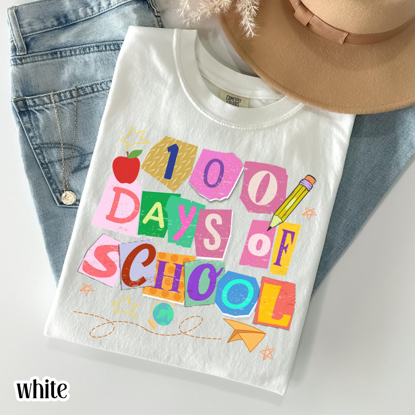 100 Days Of School Comfort Colors Shirt Kindergarten Teacher First Grade TShirt Ransom Girls School T-shirt Youth Toddler 100 Day School Tee