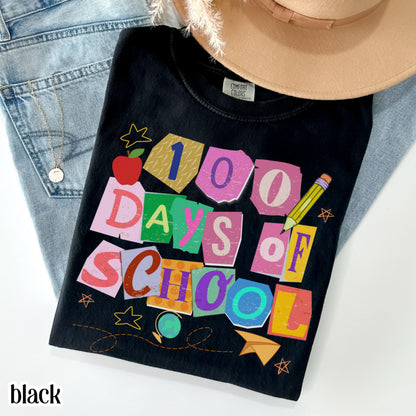 100 Days Of School Comfort Colors Shirt Kindergarten Teacher First Grade TShirt Ransom Girls School T-shirt Youth Toddler 100 Day School Tee