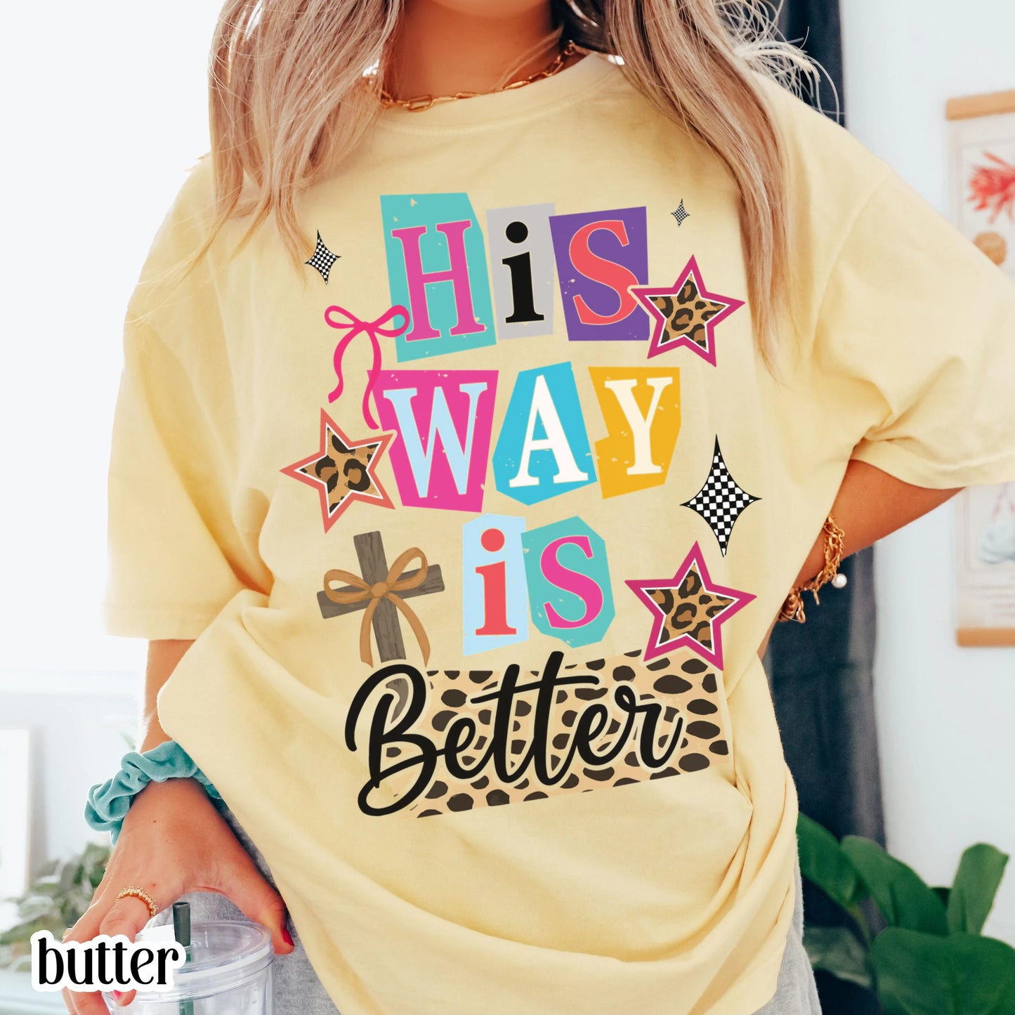 Christian Comfort Colors Shirt Religious Jesus Easter Tshirt Cute His Way Is Better Tee Faith Bible Verse T-shirt Oversized Ransom Retro