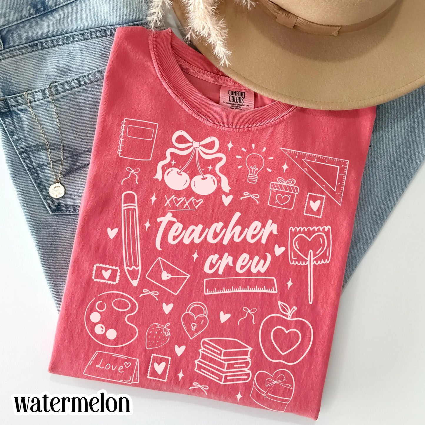 Teacher Valentines Day Comfort Colors Shirt Kindergarten Teacher Crew Vday Tshirt Love Day Tshirt Back to School Shirt Teacher Appreciation