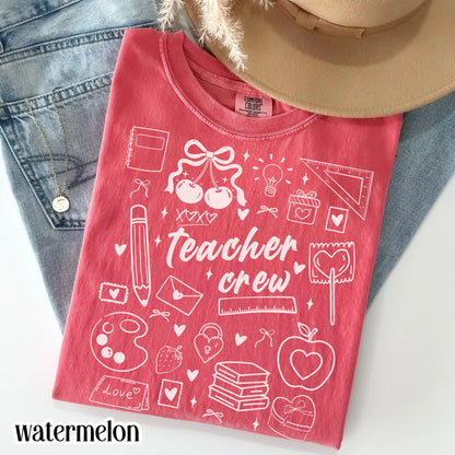 Teacher Valentines Day Comfort Colors Shirt Kindergarten Teacher Crew Vday Tshirt Love Day Tshirt Back to School Shirt Teacher Appreciation