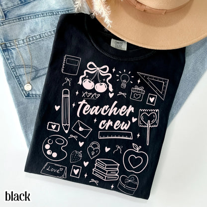 Teacher Valentines Day Comfort Colors Shirt Kindergarten Teacher Crew Vday Tshirt Love Day Tshirt Back to School Shirt Teacher Appreciation