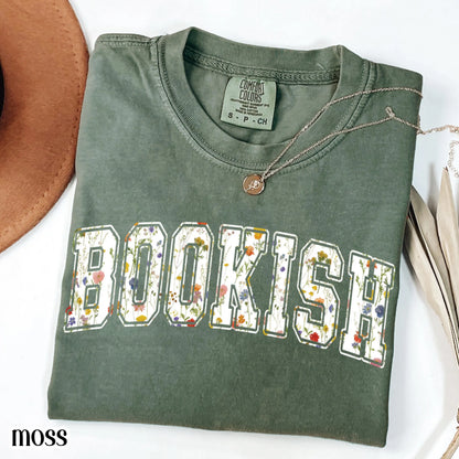 Book Comfort Colors Shirt Bookish Reading Flower T-Shirt Book Lover One More Chapter Tee Books and Coffee Librarian Tee for Teacher