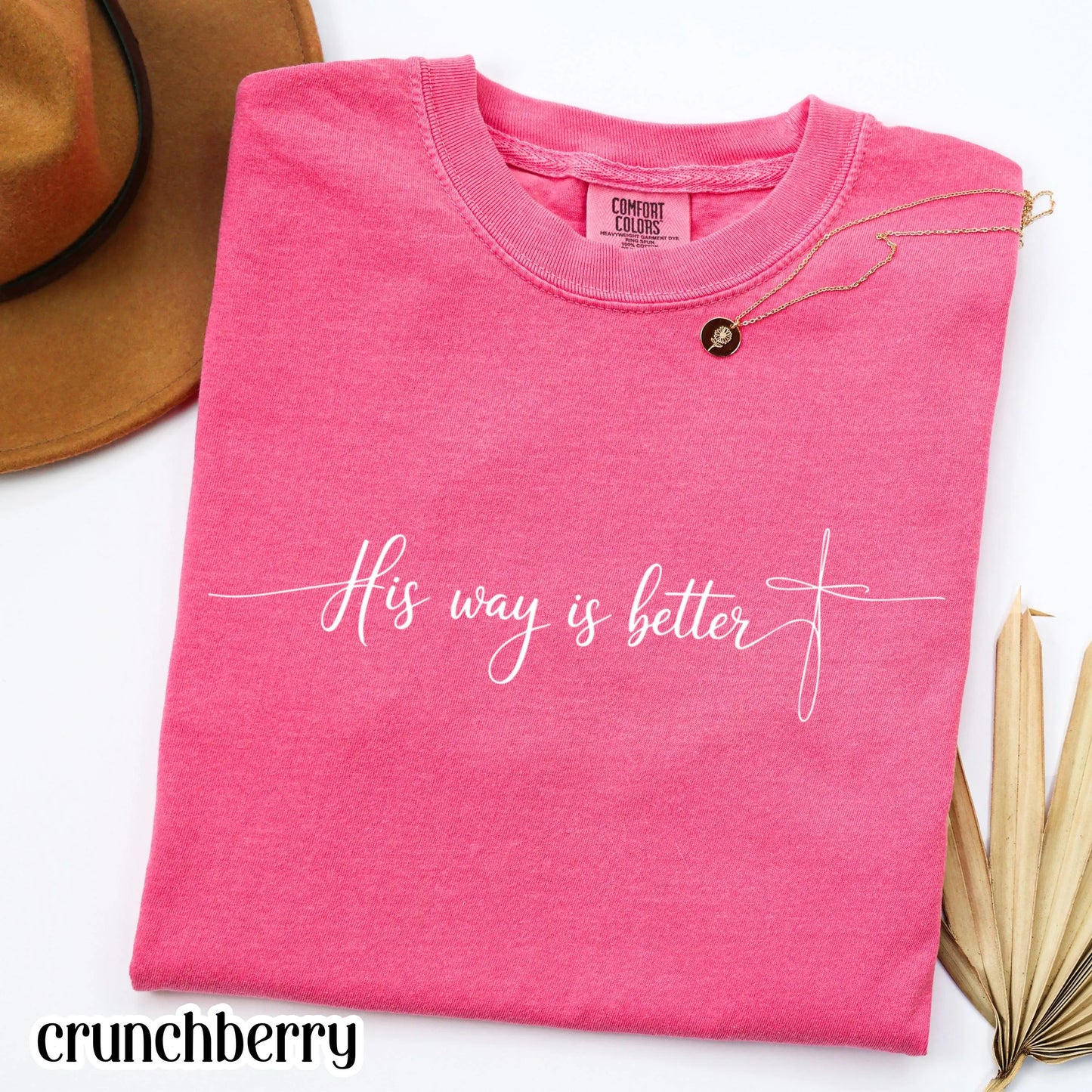 Christian Comfort Colors Shirt Minimalist Line His Way is Better Tshirt Religious Jesus Bible Verse Tee Faith Believer Apparel Church Gift