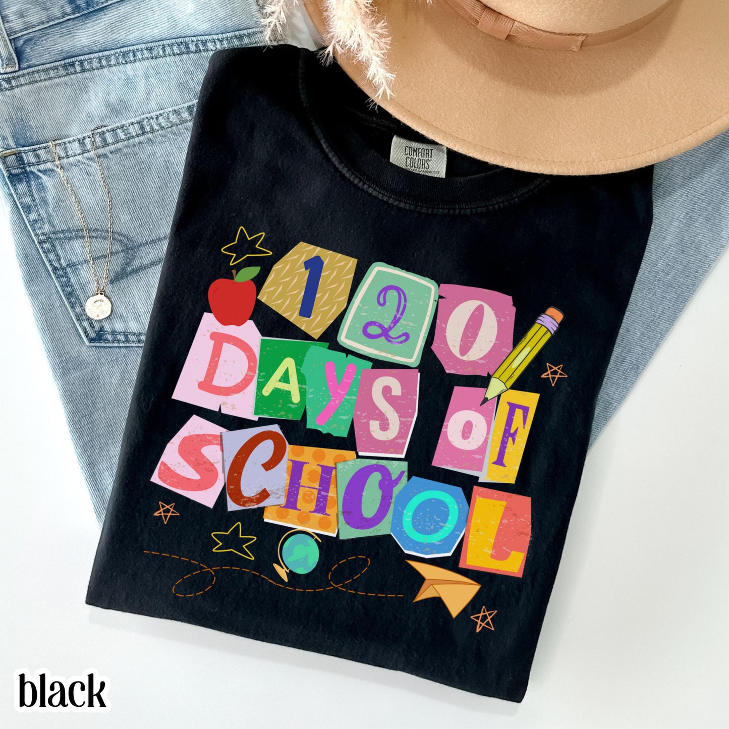 120 Days Of School Comfort Colors Shirt Kindergarten Teacher First Grade TShirt Ransom Girls School T-shirt Youth Toddler 120 Day School Tee